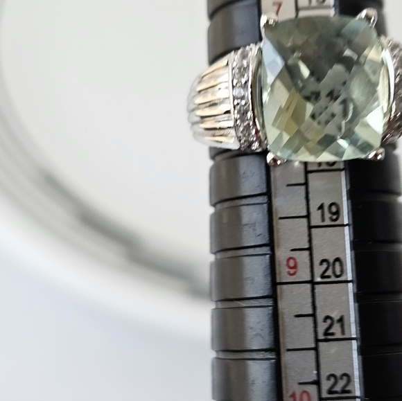 Rare Victoria Wieck Prasiolite & White Topaz Ring Sterling Silver Sz 7.5! - Picture 7 of 8